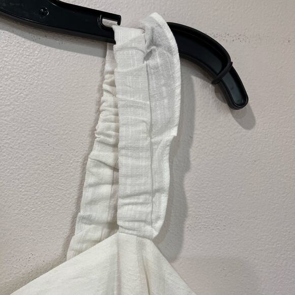 Heartloom Eyelet Ruffle Strap Top Size M White Cotton Blend Boho Feminine - Picture 7 of 7